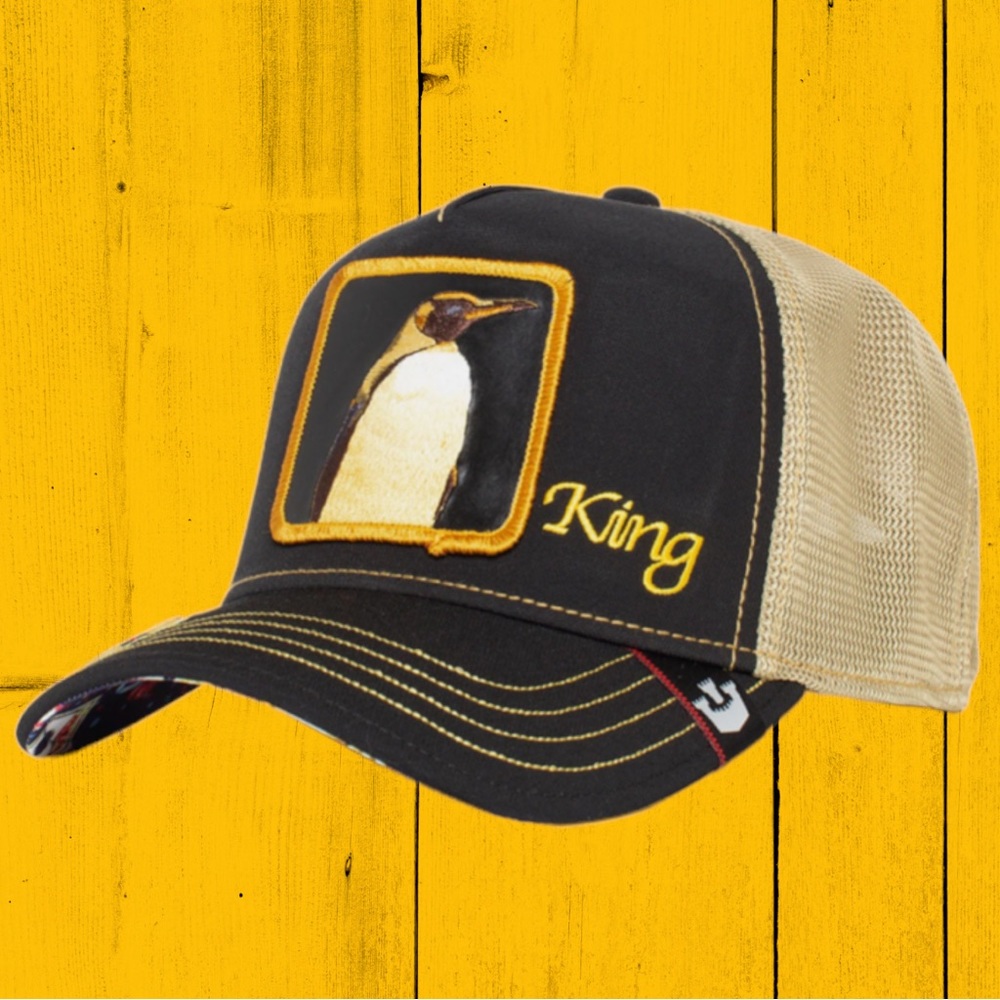 Goorin Bros The Farm Animal Trucker KING PENGUIN ALL IN BLACK Casino Capsule NEW